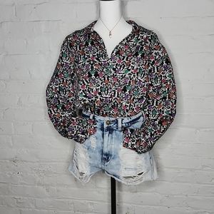 FUNKY vintage Button Down with Removable Bow